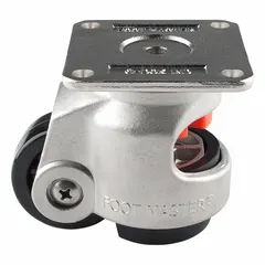 FOOT MASTER Plate Caster: Nylon Tread, 63 mm Wheel Dia, 103 mm Mounting Ht, 1,213 lb Load Capacity (MPN SGDN-80-F-NYN). Key specifications — Brand: FOOT MASTER.