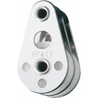RONSTAN Pulley Block: Fixed, 2 Sheaves, For 5/16 in Rope Dia - Max, 1 1/8 in Sheave Outside Dia (MPN RF417)