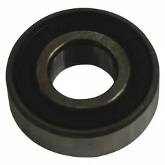 Rear ball bearing for Cushman personnel and utility vehicles. Supports the rear axle assembly to enable smooth wheel rotation and load handling. Direct replacement part for maintenance or repair of the vehicle's rear axle.