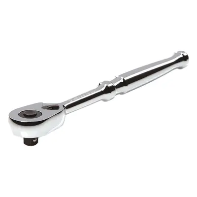 TEKTON Quick-Release Ratchet: Pear, Reversible, 6 in Overall Lg, Polished, 4° Min Arc Swing - Standard-Head Ratchets