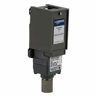 The TELEMECANIQUE SENSORS 9012GPG2 is a general purpose machine tool pressure switch from the 9012G Series. It has a pressure range of 90 psi to 2,900 psi and a single 1/4-18" FNPT pressure connection port. This switch is used to monitor or control hydraulic and pneumatic systems in industrial machinery, activating electrical contacts when system pressure reaches the set point