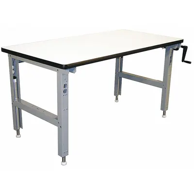 PRO-LINE Workbench: Adj Ht, Laminate, 72 in x 36 in, 750 lb Overall Load Capacity - Open-Base Workstations