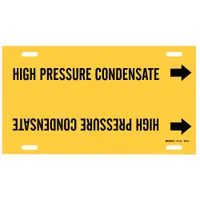 Pipe Marker: High Pressure Condensate, Yellow, Black, Fits 8 to 9 7/8 in Pipe O.D., 1 Pipe Markers (MPN 4076-G)