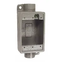 HUBBELL KILLARK Device Box: Iron, Rectangular, 1 Gangs, 1 in Hub Size, 28.5 cu in Capacity, Gray (MPN FDC-3M)