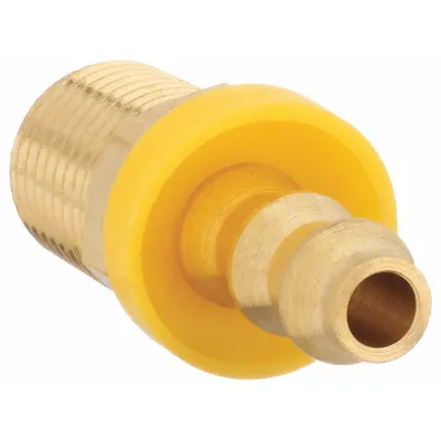 SPEEDAIRE Push-On Hose Fitting: Hose Barb x NPT, 1/4 in x 1/4 in Fitting Size, Male x Male - Brass Multipurpose (Air, Water, Chemical) Push-On Barbed Hose Fittings
