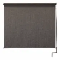 This pole-and-crank-operated awning provides 92% UV protection for outdoor areas. It features an 8 ft fabric height in white, right-side operation, and a bungee-and-hook tie-down system. Suitable for patios, decks, or other outdoor shade applications