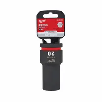 MILWAUKEE Deep Impact Socket: 3/4 in Drive Size, Metric, 20 mm Socket Size, 6-Point, Deep, Friction (MPN 49-66-6395)