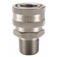 PARKER Hydraulic Quick Connect Hose Coupling: 3/4 in, 303 Stainless Steel, 105.99 lpm Max. Flow Rate (MPN SST-6M)