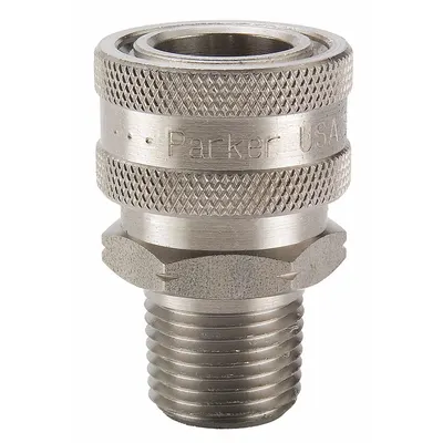 PARKER Hydraulic Quick Connect Hose Coupling: 3/4 in, 303 Stainless Steel - ST Series Hydraulic Quick-Connect Coupling Bodies