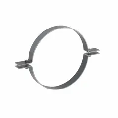 Steel riser clamp designed for 18-inch pipe with a 2,900 lb load capacity and 28-inch overall length. Used to support and secure vertical piping in industrial systems.
