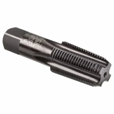 RIDGID Pipe Tap: 1/2"-14 NPT, 2B, 4 Flute, Taper Chamfer - General Purpose Pipe Taps