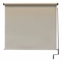 KEYSTONE FABRICS Sun Shade: Light Brown, Pole and Crank, 90% UV Protection, 8 ft Fabric Ht, Right (MPN O77.68.80)