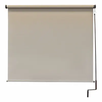KEYSTONE FABRICS Sun Shade: Light Brown, Pole and Crank, 90% UV Protection, 8 ft Fabric Ht - Regal Series