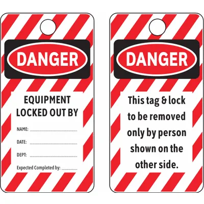 ELECTROMARK Danger Tag: Danger, Locked Out Device, Write-On Surface, English, Danger - Safety