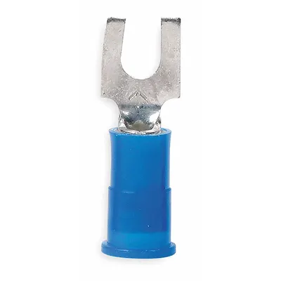 3M Fork Terminals: Blue, Nylon, #10 Stud Size, 16 AWG – 14 AWG Wire Range - Insulated Fork Terminals