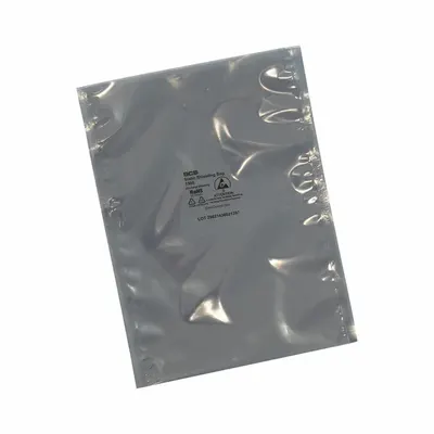 SCS Static Shielding Bag: Static Shielding Bag, Metal Exterior, 12 in Overall Lg - Open Static Shielding Bags
