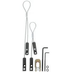 Steel cable pulling grip kit for cables with diameters from 0.38 in to 1.00 in. Breaking strength ranges from 1,750 lb to 6,500 lb. Used for pulling cables in conduit, trays, or direct burial applications.
