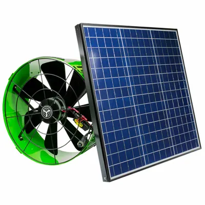QUIETCOOL Attic Exhaust Fan: Gable Mount, Solar, Max. 2,600 sq ft Attic, 1,217 cfm Max. - Gable-Mount Attic Exhaust Fans