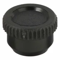 Knurled knob with a threaded hole, featuring a plastic body with a steel #10-32 threaded insert. The 0.75-inch diameter provides a comfortable grip for manual adjustment, clamping, or positioning tasks in light-duty industrial equipment, jigs, and fixtures