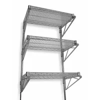 APPROVED VENDOR Wire Wall Shelf: 48 in x 18 in, 3 Shelves, 250 lb Load Capacity per Shelf, Direct