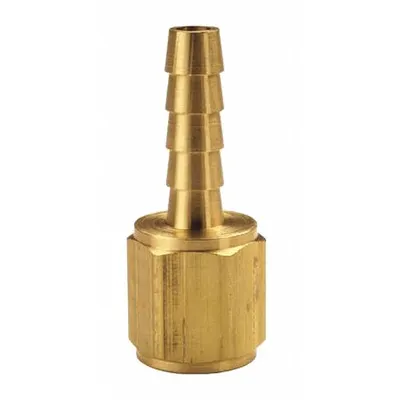 DIXON Standard Hose Fittings: Hose Barb x NPTF, 3/8 in x 3/8 in Fitting Size - Brass Multipurpose (Air, Water, Chemical) Push-On Barbed Hose Fittings