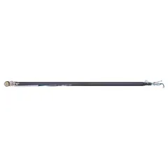 Steel downrod for ceiling fans, 36 inches long and 1 inch wide, finished in black. Includes 67-inch lead wires for electrical connection. Used to extend fan drop from mounting bracket for proper airflow clearance in rooms with high or sloped ceilings.
