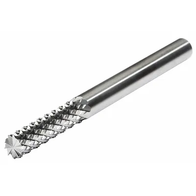 MICRO 100 Solid Router Bit: Diamond Cut, Burr End, 1/2" Cut Dia, 1" LOC (MPN RDB-110) - Diamond-Pattern Router Bits for Composites