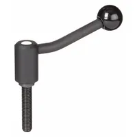 This adjustable tension lever features a threaded stud for clamping, positioning, and adjusting machinery components. With a 3/8"-16 thread, 60 mm thread length, and 88 mm overall length, it provides manual control for jigs, fixtures, and workholding systems