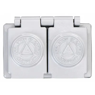 APPLETON ELECTRIC Weatherproof Cover: Malleable Iron, FD/FS, Duplex Covers, 1 Gangs - Iron Weatherproof Electrical Box Covers