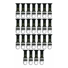 Set of 25 flush-cutting blades with 12-point mount, 3 1/16 in overall length. Designed for cutting plastic materials in applications such as trimming pipes or panels close to surfaces.