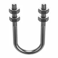 Standard U-Bolt: 3/8"-16 Thread Size, For Pipe Size 1 1/4 in, 3 in Inside Ht, Stainless Steel, Plain (MPN S61200UB00)