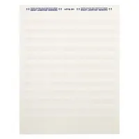 White matte polyester wraparound label measuring 3/4 in x 1 in, designed for wire gauges from 20 AWG to 10 AWG. Used for permanent wire and cable identification in industrial control panels, electrical installations, and maintenance applications