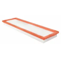 Rectangular panel engine air filter with 15 1/4 in overall length. Designed for engine intake systems requiring a panel-type filter element. Compatible with John Deere buses