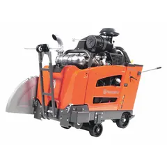 This diesel-powered walk-behind concrete saw is designed for wet cutting with a 36 in blade diameter. It delivers a max cutting depth of 15 in and a max blade speed of 1,008 RPM. Suitable for cutting concrete slabs, roads, and runways in construction and infrastructure projects.