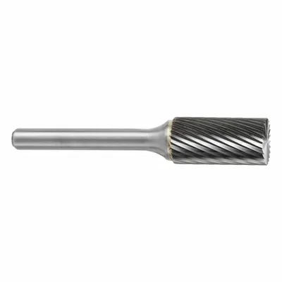 SGS PRO Carbide Bur: Cylinder with End Cut, SB-14, Single Cut, 3/16" x 5/8" Head - Single-Cut End-Cut Cylinder Burs