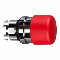 SCHNEIDER Mushroom Head Push Button: Red, 22 mm Mounting Size, Metallic, Momentary (MPN ZB4BC44)