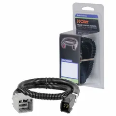 This pre-wired harness simplifies the connection of a brake controller to a trailer's electrical system. It measures 24 inches in overall length, 1 inch in width, and 1 inch in height. Suitable for fleet and vehicle maintenance applications.