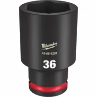 MILWAUKEE Deep Impact Socket: 1/2 in Drive Size, Metric, 36 mm Socket Size, 6-Point, Deep, Friction (MPN 49-66-6297)