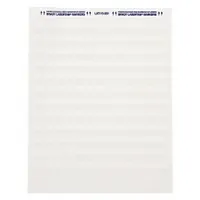 White matte polyester wraparound label measuring 1 in x 1 in. Designed for permanent identification of wires from 16 AWG to 8 AWG. Resists abrasion, solvents, and oils, suitable for industrial electrical panels and control cabinets
