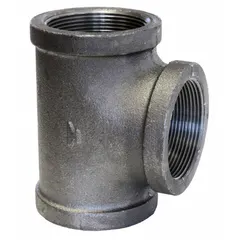 This medium-pressure threaded pipe tee features a 3 1/2 in x 3 1/2 in x 3 1/2 in configuration with threaded connections on all three ends. Rated Class 150, it has a maximum operating pressure of 300 psi at 150°F. Used to branch or combine flow in piping systems for water, oil, gas, and steam applications.