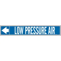 Pipe Marker: Low Pressure Air, Blue, White, Fits 2 1/2 to 6 in Pipe O.D., 25 Pipe Markers (MPN 109374)