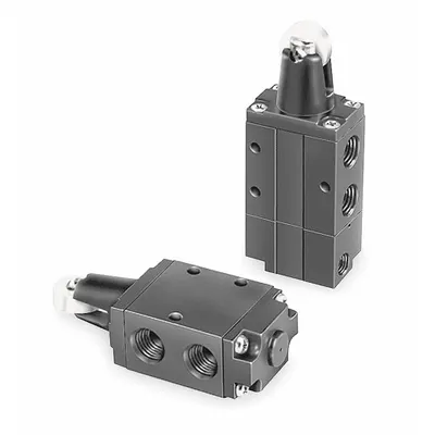 Parker Manual Air Control Valve: DirectAir 4, Three-Way / Two-Position, Roller - Parker Directair 4 Series Manual Air Control Valves