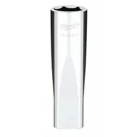 MILWAUKEE Deep Well Socket: Metric, 1/2 in Drive Size, 17 mm Socket Size, 6-Point, Deep, Chrome (MPN 45-34-9141)
