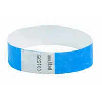 Security Wristband: No Legend, 10 in Overall Lg, 3/4 in Overall Wd, Tyvek®, Blue, 100 PK (MPN BAU 85030)