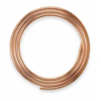 Copper tubing for medium-pressure plumbing applications such as water supply lines, hydronic heating, and gas distribution. Type L, 3/8 in diameter, 20 ft coil. Maximum operating pressure 623 psi at 200°F. Not cleaned and capped