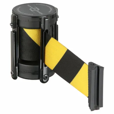 TENSABARRIER Replacement Belt Cassette: Black/Yellow, 4 in Overall Ht, 7 1/2 ft Belt Lg - Replacement Belt Cassettes