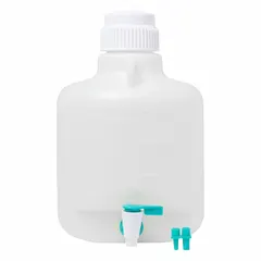 APPROVED VENDOR 2.64 gal Polypropylene Round Carboy with Spigot, 250 mm Body Dia, 2 Handles, Bottom Dispenser