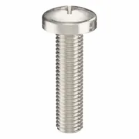 Pan head machine screw with 1/4"-28 thread size and 1 inch length, made from 316 stainless steel with a plain finish. Features a Phillips drive size #3 and is supplied in a 10-pack. Suitable for general fastening applications where corrosion resistance is required