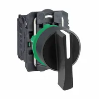SCHNEIDER Selector Switch: 22 mm Panel Mounting Size, 3 Positions, Extended Lever, 2NO, Non-Metallic (MPN XB5AJ53)