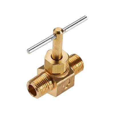 Parker Needle Valve: Inline Valve Body, Brass, Screw-In Bonnet, 1/8 in Pipe Size - Brass Straight-Body Needle Valves